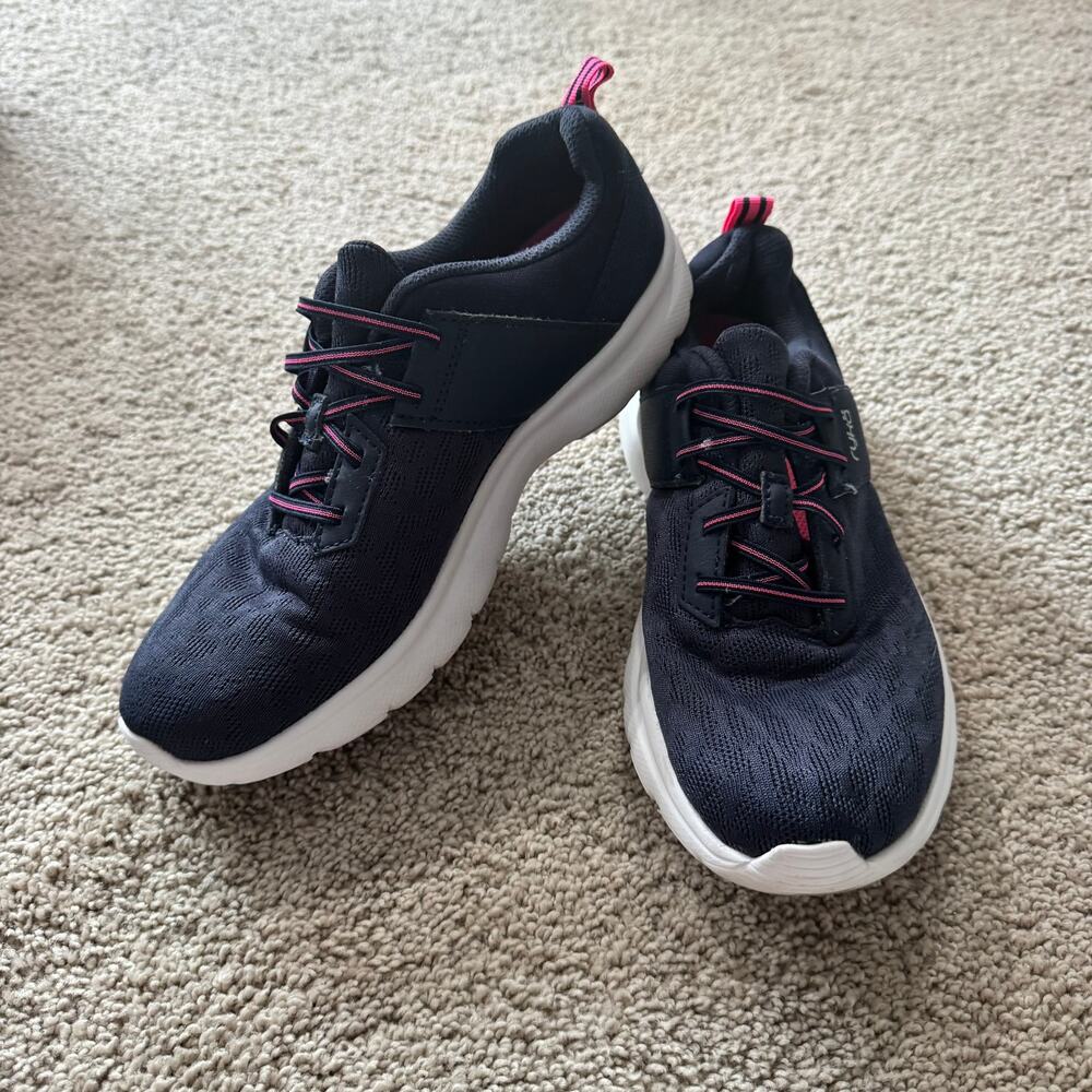 Ryka Dark Blue Navy & Pink Walking Shoes Lace Up But NO TIE Women's Size 7